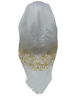 It's Younique OB-LACE-GO White with Gold Lace Border Design Pre-Tied Open Back Bandanna with Velvet Grip Myselflingerie.com