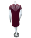 Oh! Zuza 4515 Red Wine Sheer Lace Neck Modal Nightshirt Myselflingerie.com
