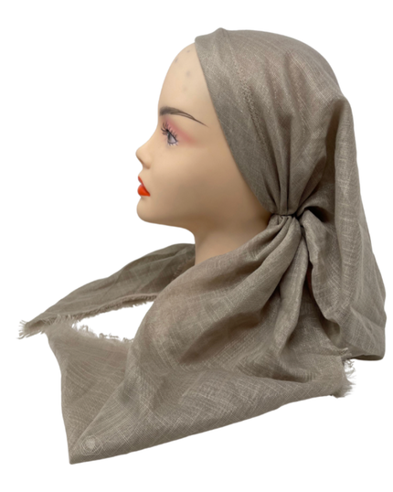 It's Younique OB-SHIM-BE Solid Beige Shimmer Pre-Tied Open Back Bandanna with Velvet Grip Myselflingerie.com