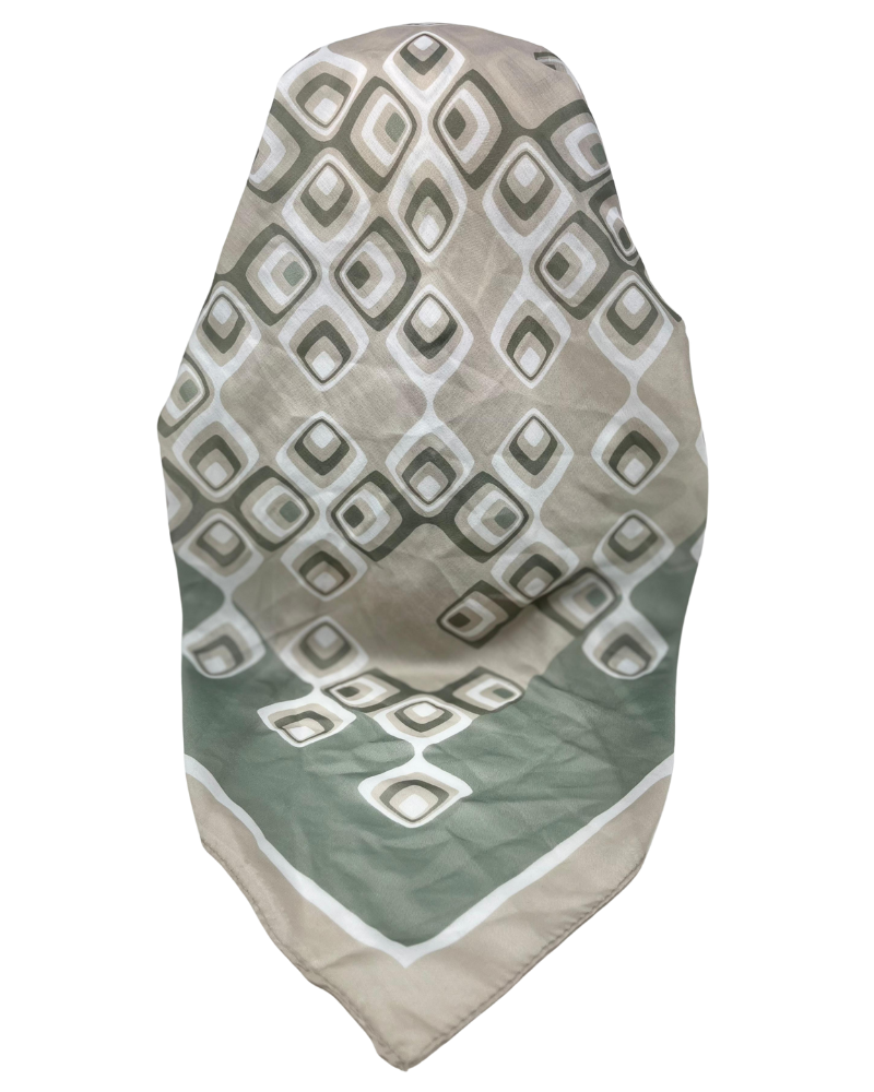 It's Younique OB-TET-SA Sage Tetris Block Pre-Tied Open Back Bandanna with Velvet Grip Myselflingerie.com