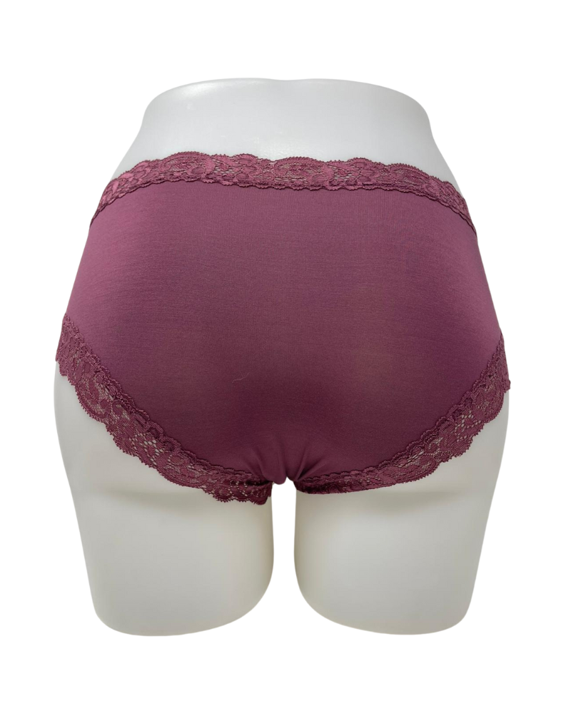 Fleur't 600 Wild Ginger Iconic Modal Lace Trim Boyshort Myselflingerie.com