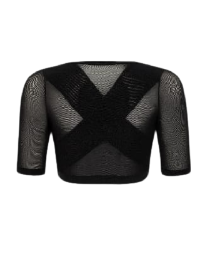 Gemsli SW112 Black Firm Posture Support Open Bust Arm Shaper Myselflingerie.com