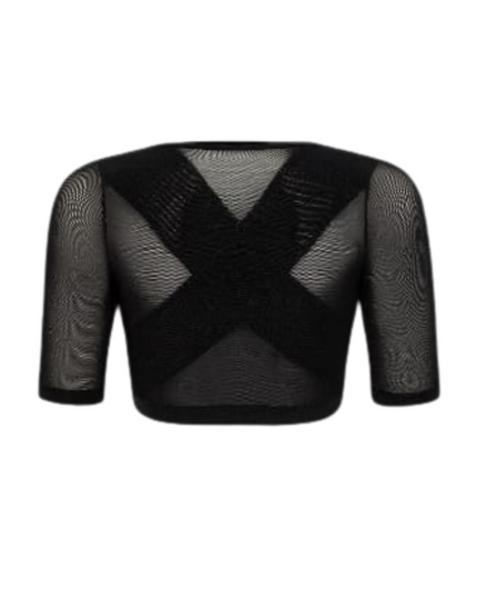 Gemsli SW112 Black Firm Posture Support Open Bust Arm Shaper Myselflingerie.com