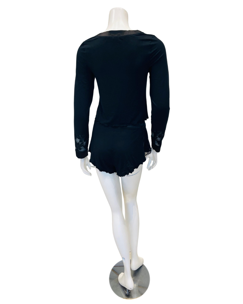 Fleur't 6141 Black Parisian Nights Pajamas Shorts Set Myselflingerie.com