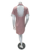 Oh! Zuza 4507 Dusty Pink Collar with Lace V Neck Modal Nightshirt Myselflingerie.com