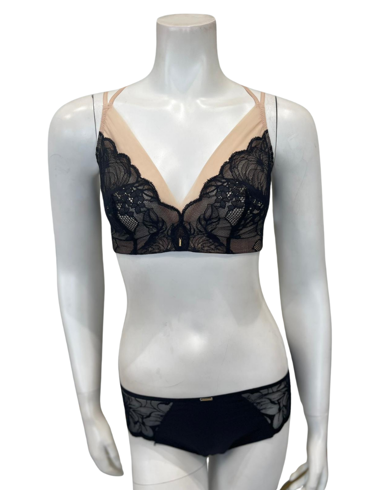 Chantelle 12N8+12M3 Midnight Flowers Bralette and Panty Set Myselflingerie.com