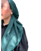 Scarf Bar Emerald Green Scalloped Classic Pre-Tied Bandanna with Velvet Grip Myselflingerie.com