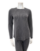 Jackie O'Loungewear PJSET-GRY Grey Ribbed Heather Round Neck Modal Pajamas Set Myselflingerie.com