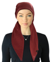 Cherie  Burgundy Solid Fringe Design Adjustable Closed Back Pre-Tied Bandanna