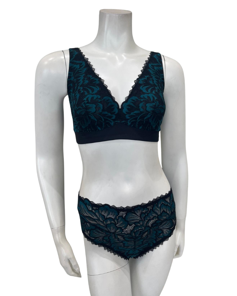 Cosabella ENCAN1302 + 0561 Black/Canale Encantata Curvy Bralette Set Myselflingerie.com