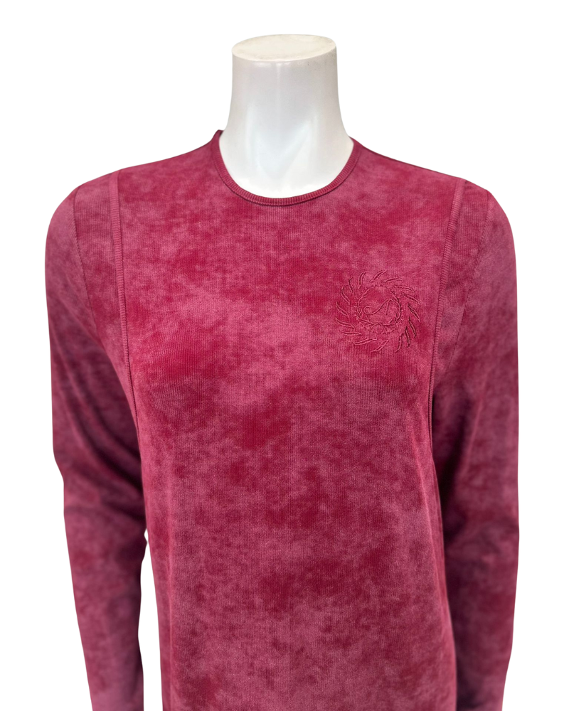 Angelice S-7413 Merlot Logo Ribbed Modal Coverall Nursing Nightgown Myselflingerie.com