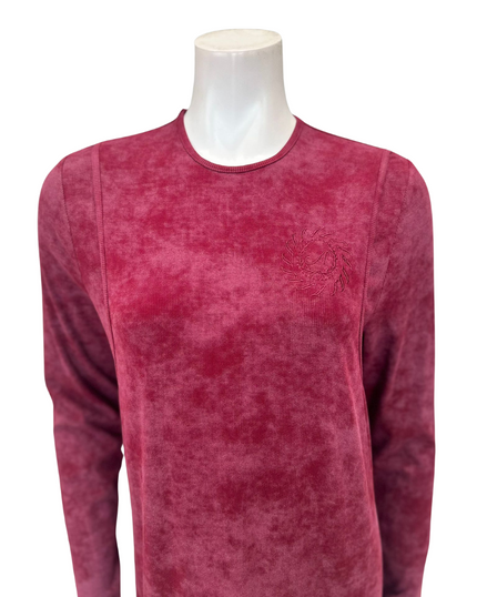 Angelice S-7413 Merlot Logo Ribbed Modal Coverall Nursing Nightgown Myselflingerie.com