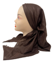 It's Younique OB-SHIM-BR Solid Brown Shimmer Pre-Tied Open Back Bandanna with Velvet Grip Myselflingerie.com
