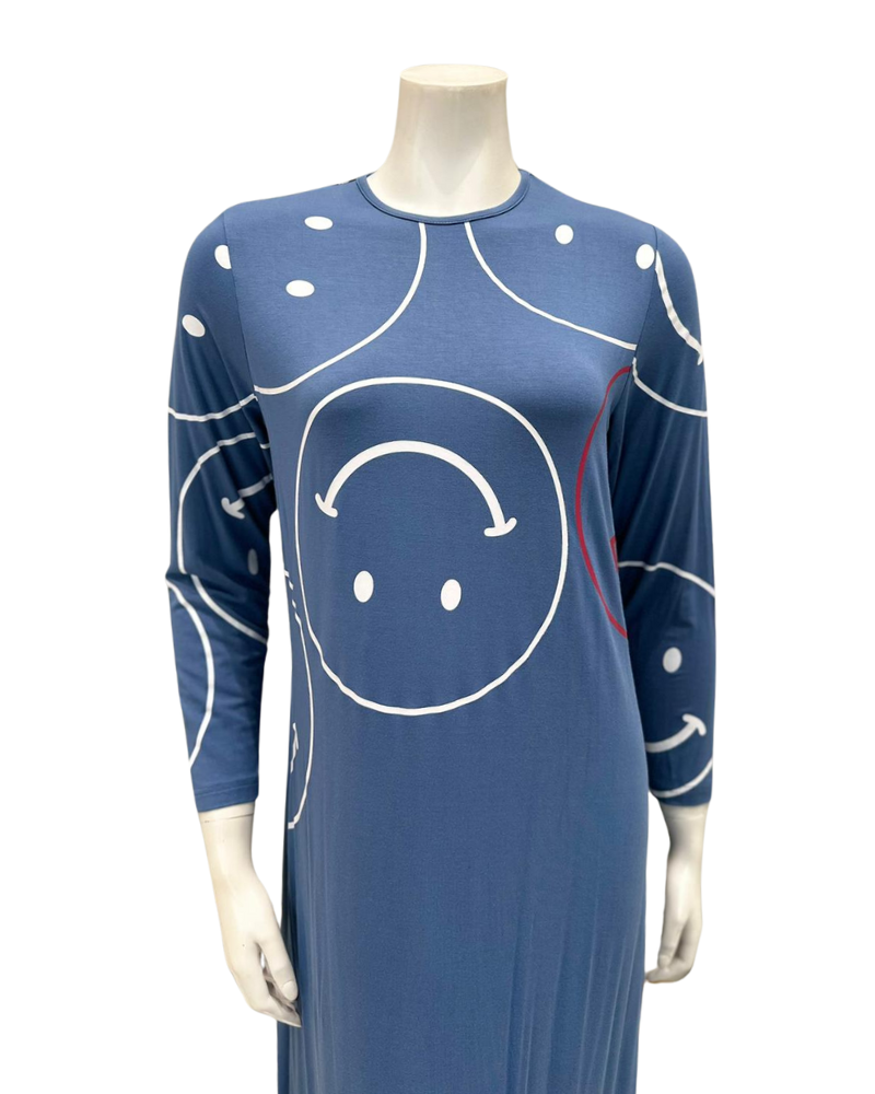 Chicolli TN5007-24 TN5007-24 Emojis Chambray Cotton Teen Nightgown Myselflingerie.com