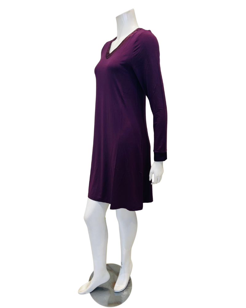 Fleur't 639 Vino Modest Nightshirt with Shelf Bra Myselflingerie.com