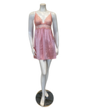 Pen-ky 16050C4 + 26760C4 Powder Rose Lace Bust Support Chemise &amp; Wrap Set Myselflingerie.com