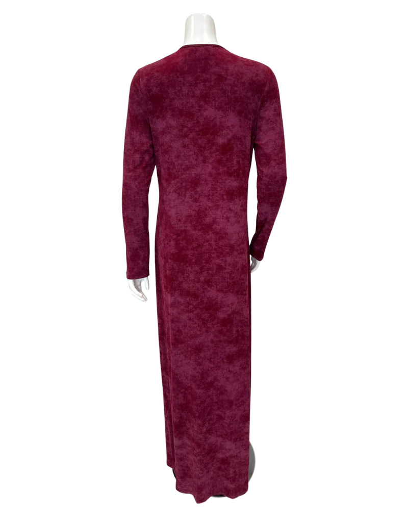 Angelice S-7413 Merlot Logo Ribbed Modal Coverall Nursing Nightgown Myselflingerie.com