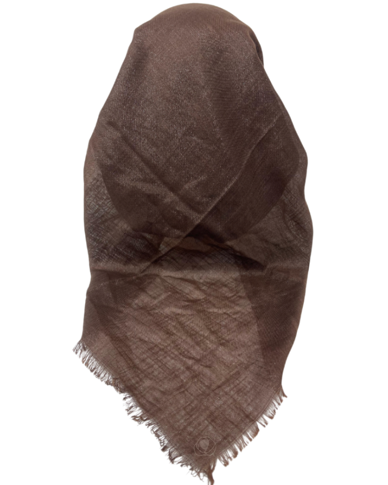 It's Younique OB-SHIM-BR Solid Brown Shimmer Pre-Tied Open Back Bandanna with Velvet Grip Myselflingerie.com