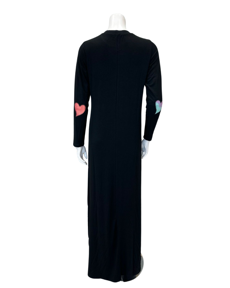 The Star Story 10-861 Black Stitched Heart Modal Teen Nightgown Myselflingerie.com