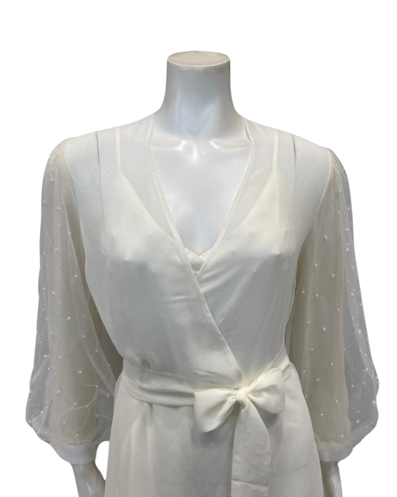 Rya Collection 973 + 970 Ivory Pearl Chemise & Wrap Set Myselflingerie.com