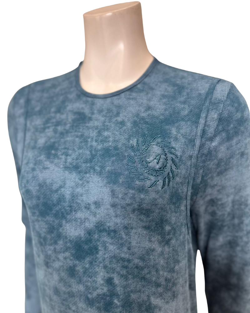 Angelice S-7413 Peacock Logo Ribbed Modal Coverall Nursing Nightgown Myselflingerie.com