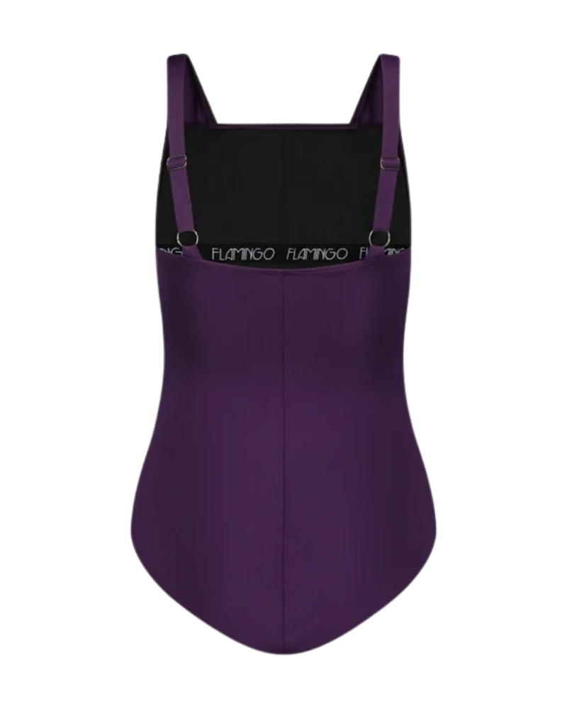 Flamingo 23FLW01-PL Plum Shirred Soft Cups Swimsuit Myselflingerie.com