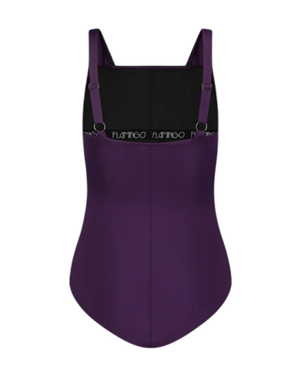 Flamingo 23FLW01-PL Plum Shirred Soft Cups Swimsuit Myselflingerie.com