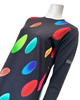ESPi AN729 Multi Color Circles Print Black Pull On Cotton Teen Nightgown Myselflingerie.com