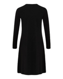 Gemsli FK341 57" Black Luxe Long Sleeve Seamless Shell Dress Myselflingerie.com