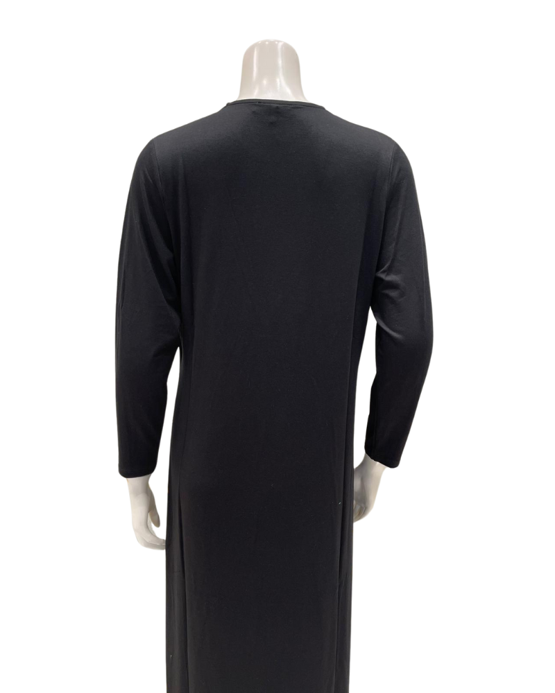 Lunderbeck N5125-25 Black Beaded Monogram Modal Versatile Nursing Nightgown Myselflingerie.com