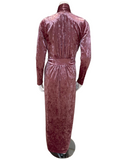 Pen-ky 29931D3 Pink Crushed Velvet Morning Robe Wrap Myselflingerie.com