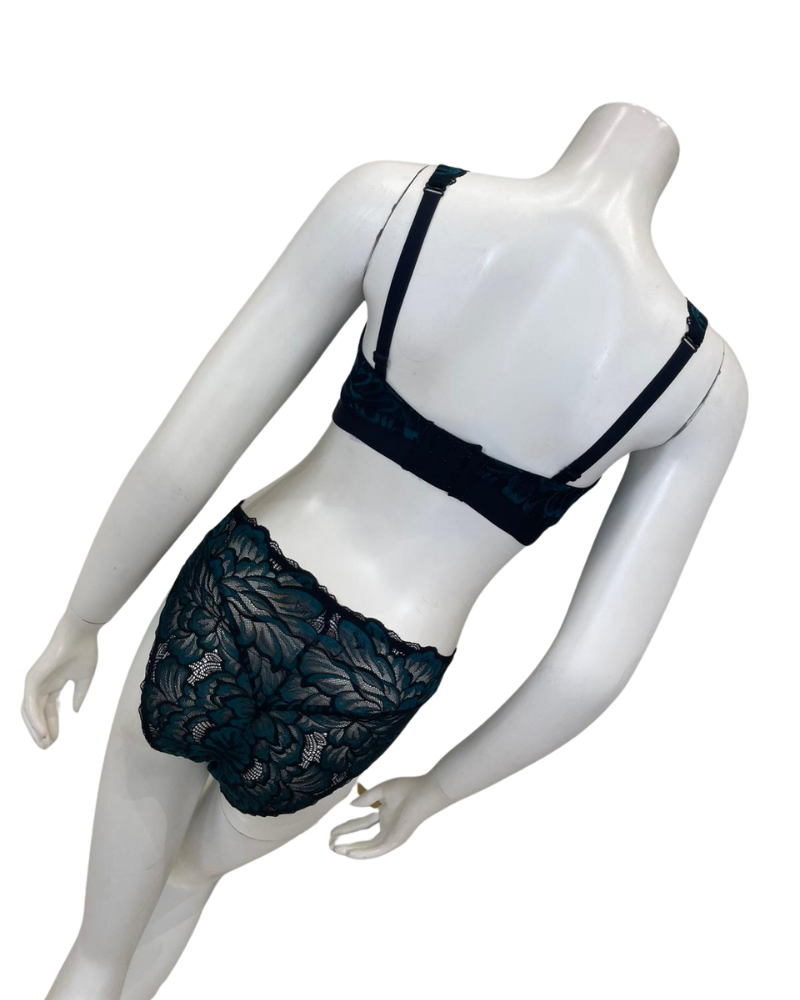 Cosabella ENCAN1302 + 0561 Black/Canale Encantata Curvy Bralette Set Myselflingerie.com