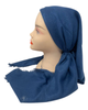 OB-SHIM-MEDBL Solid Medium Blue Shimmer Pre-Tied Open Back Bandanna with Velvet Grip