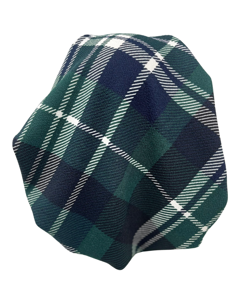 Triple Up BUL1064 Green & White Plaid Unlined Pre-Tied Bandanna Myselflingerie.com