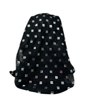 Cherie SP282A-BLKS Black Silver Adjustable Pre-Tied Open Back Bandanna Myselflingerie.com