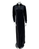 ORD DRP26W7026 Black Velour Zipper Lounger with Ribbed Collar Myselflingerie.com