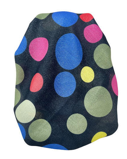 It's Younique OB-DOTS-BLK Multi Dots Black Shimmer Pre-Tied Open Back Bandanna with Velvet Grip Myselflingerie.com