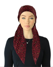 Cherie SPC324A-BGY Burgundy Metallic Leopard Adjustable Closed Back Pre-Tied Bandanna Myselflingerie.com
