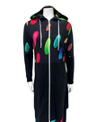 ESPi ANT230 Multi Color Circles Print Black Cotton Teen Hoodie Myselflingerie.com