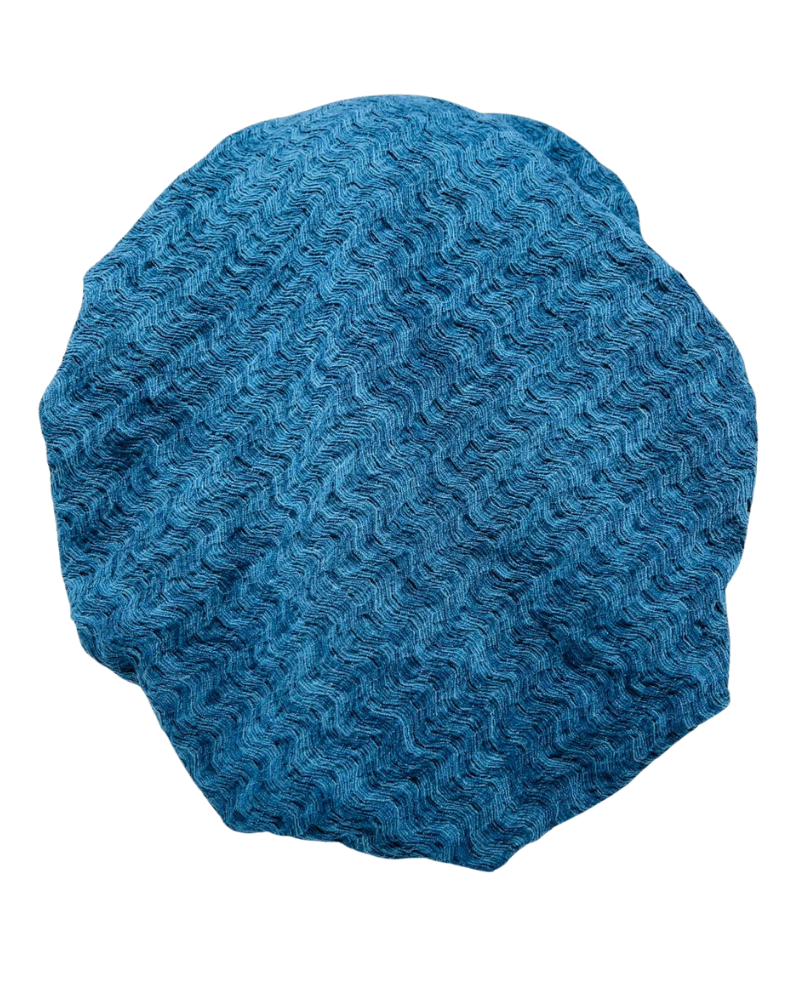 Lizi Headwear T-C-BX-2502 Blue Teal Shadow Wave Adjustable Pre-Tied Bandanna with Velvet Grip Myselflingerie.com