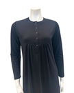 Chicolli N5030-23A Black Swing Bamboo Cotton Button Down Nightgown myselflingerie.com