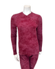 Angelice S-7143 Merlot Emblem Ribbed V Neck Modal Pajamas Set Myselflingerie.com