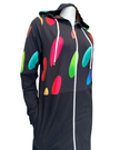 ESPi ANT230 Multi Color Circles Print Black Cotton Teen Hoodie Myselflingerie.com