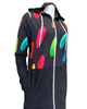 ESPi ANT230 Multi Color Circles Print Black Cotton Teen Hoodie Myselflingerie.com