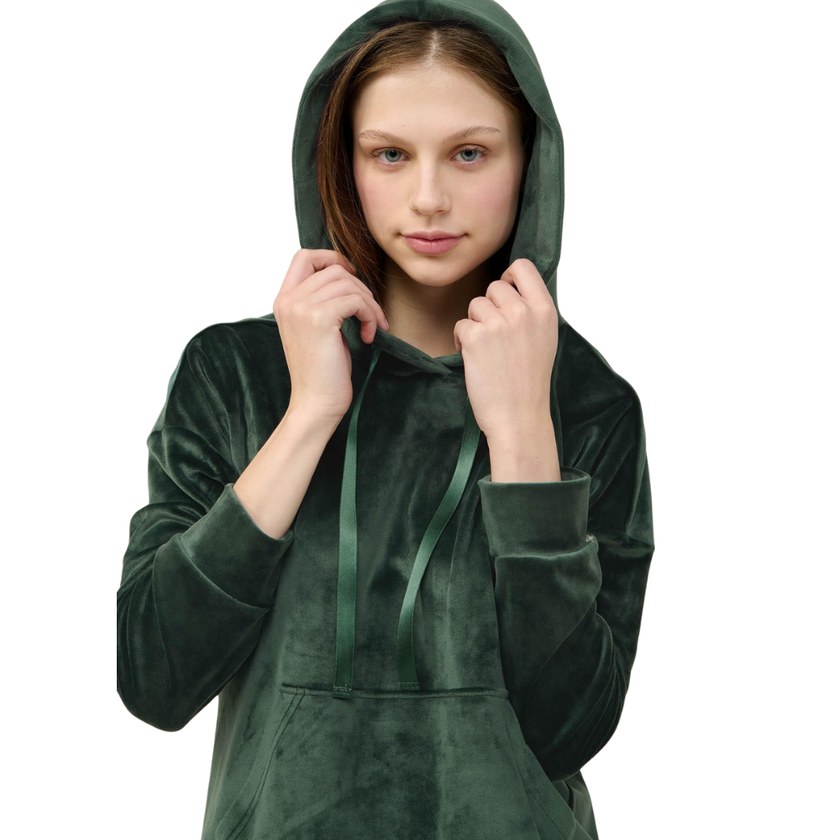 Vamp 23083 Green Teal Velour Pajamas Lounger Set Myselflingerie.com