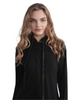 Ellwi 1319 Blanket Stitch Black Hood Zippered Morning Robe Myselflingerie.com