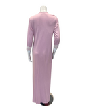 Pen-ky 12959 Dusty Pink Lace Trim and Cuff Cotton Button Down Nightgown Myselflingerie.com