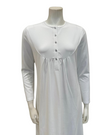 Chicolli N5030-23A White Swing Bamboo Cotton Button Down Nightgown myselflingerie.com