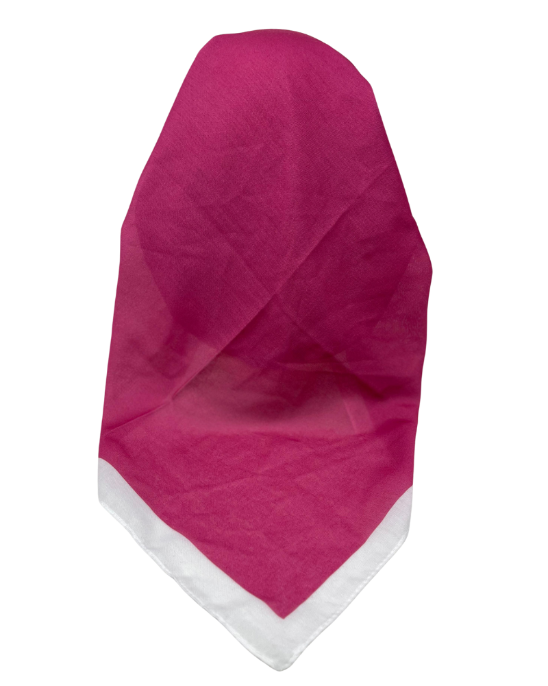 It's Younique OB-SOL-PNK Solid Pink White Border Pre-Tied Open Back Bandanna with Velvet Grip Myselflingerie.com