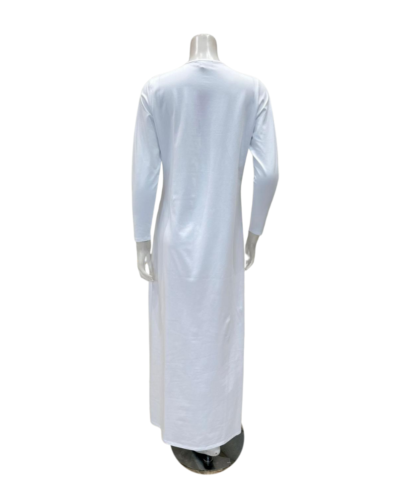 Chicolli N5030-23A White Swing Bamboo Cotton Button Down Nightgown myselflingerie.com